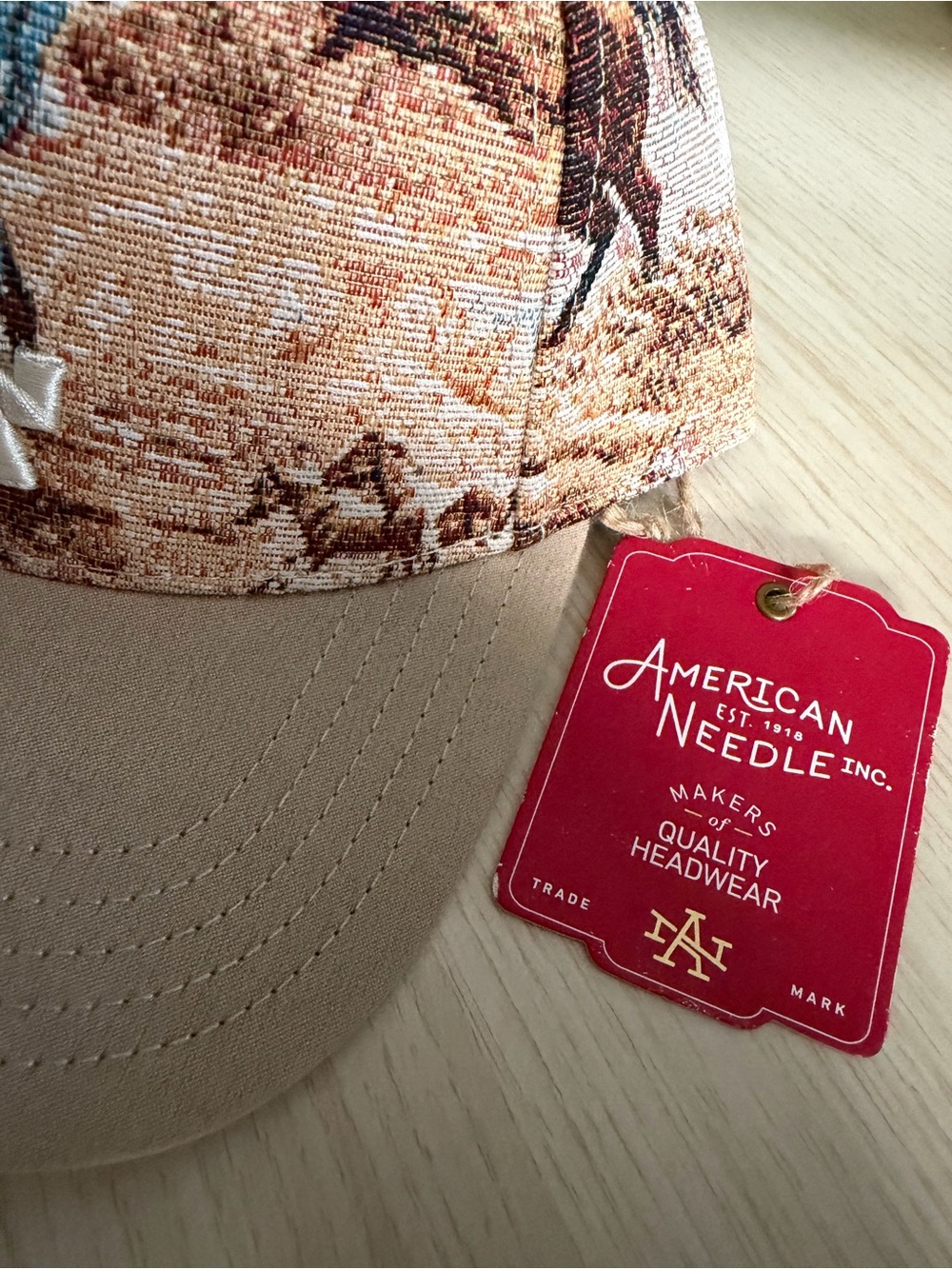 American Needle Cap with Blue Horse and Tan Brim - LA Logo - Picture 2 of 4